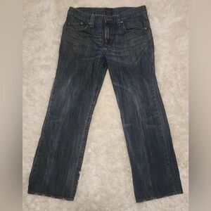 Rock & Republic Dark Wash Distressed Loose Fit 100% Cotton Zipper Fly 34x30 EUC